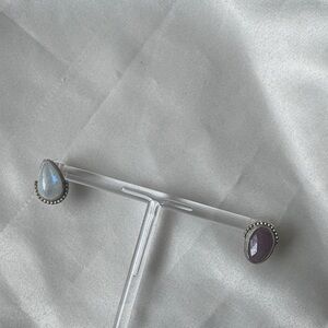 Moonstone and pink Sapphire 925 studs 🌙💓